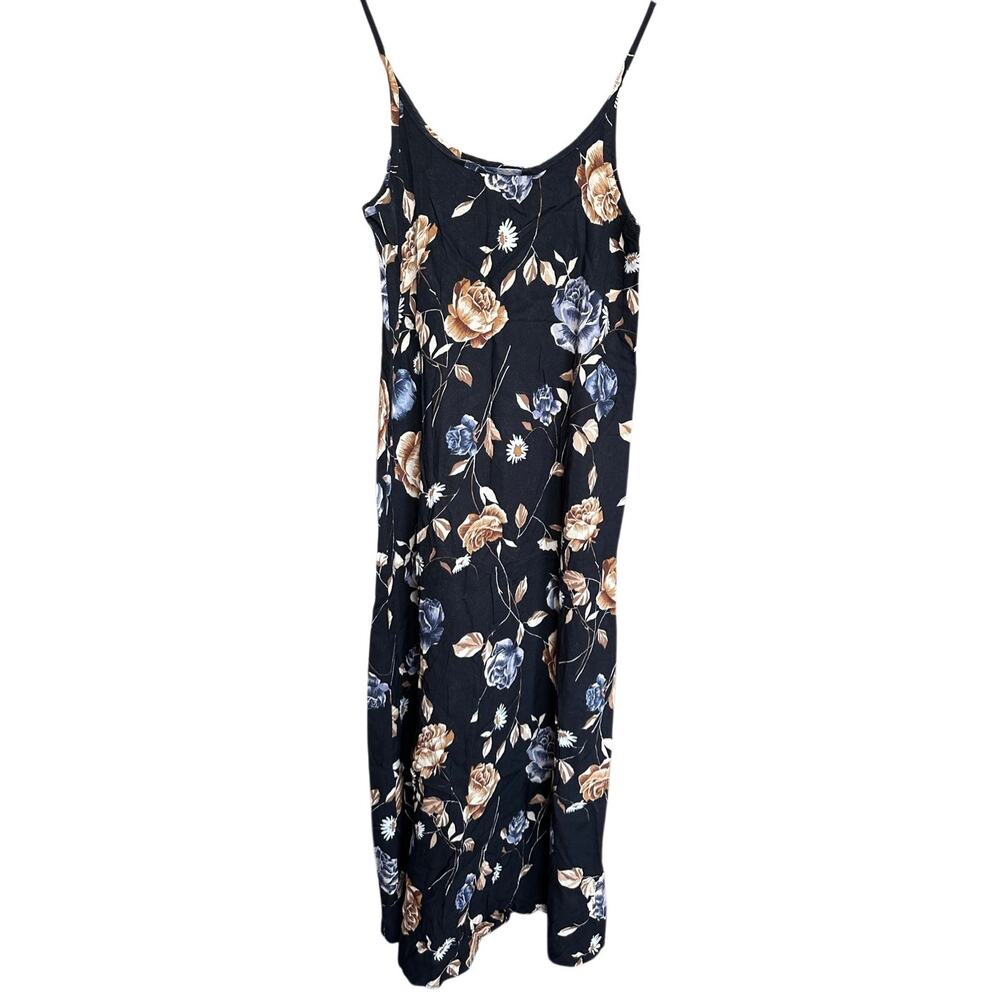 Vintage Anxiety Floral Midi Tank Dress Black Size Medium Made in the USA‎ - Picture 9 of 12